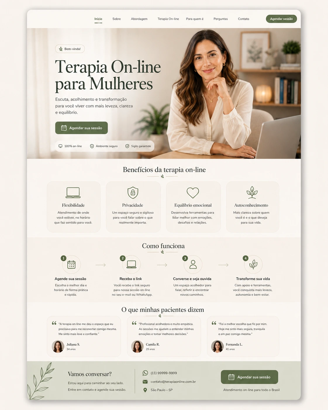 Modelo de Site para Psicóloga e Terapeuta